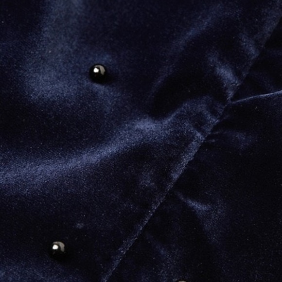 RtA NAVY VELVET AND PEARLS EDIE ONE SHOULDER MINI DRESS SIZE 4 - Picture 6 of 16